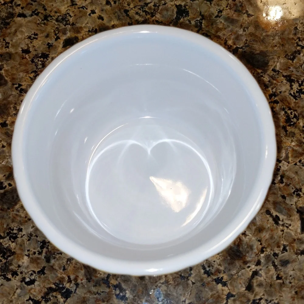 Crate&Barrel Yellow Woven-Texture Ceramic Ramekin Berry Ice Cream Bowl